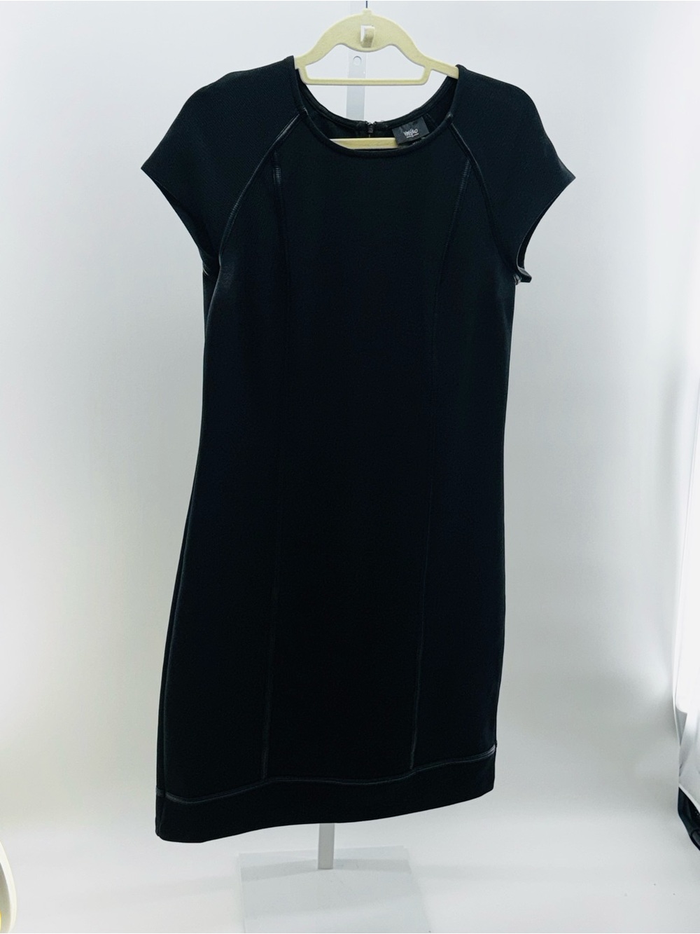 Massimo Black Cap-Sleeve Mini Dress